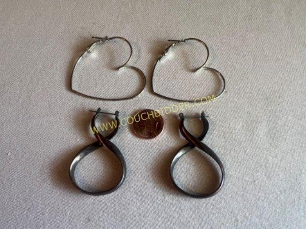 Unique heart hoop & twist earrings