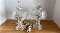 2 small glass accent lamps, uses night light