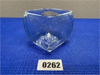Heavy Square Glass Vase/Bowl 5" Tall