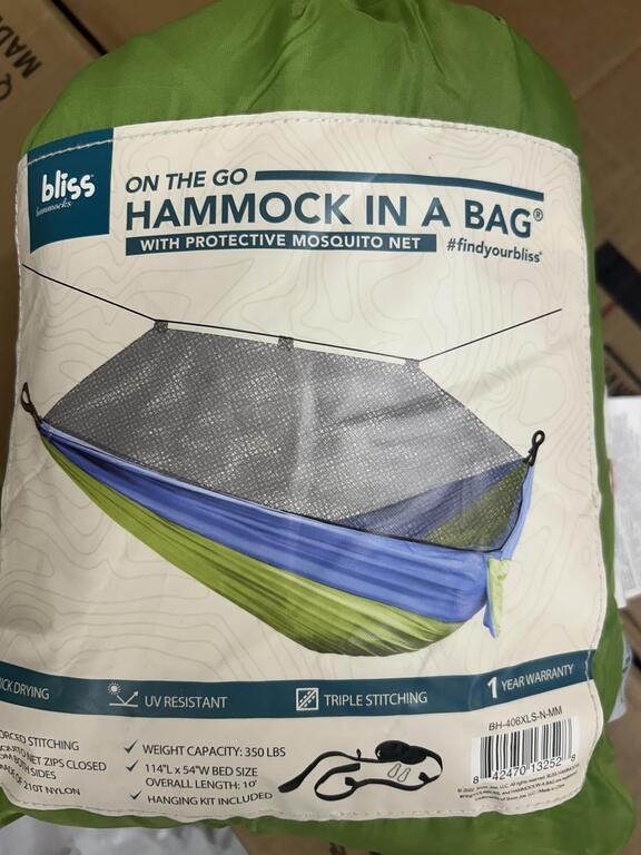 (32x) Bliss Hammock In A Bag W/Mosquita Net