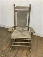 WOVEN BOTTOM ROCKING CHAIR