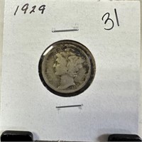 1929 MERCURY SILVER DIME