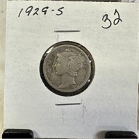 1929-S MERCURY SILVER DIME