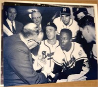 Hank Aaron and Braves with Ty Cobb