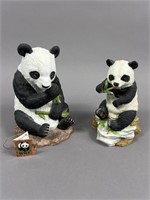 Two ceramic panda bears