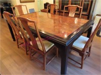 Century Oriental Chin Hua dining table, 6 chairs