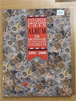1991-2000 Cdn Circulation Coin Album- Partial