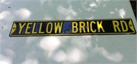 "Yellow Brick" Porcelain Sign, 6" x 36"