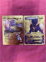 10 Pokemon / anime PVC Foil golden cards