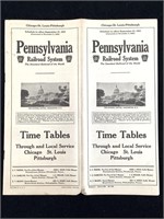 1925 Pennsylvania Railroad Time Tables Chicago +