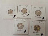 Five dimes four are silver proofs