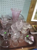 GLASS LOT W/ STEMWARE, HEARTS & MORE