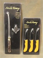 Uncle Henry Filet Knife and (3)PC Fixed Blade Set