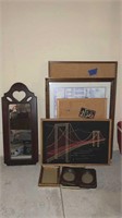 Framed art and cork board