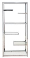 Romeo Rega Style Chrome & Glass Etagere