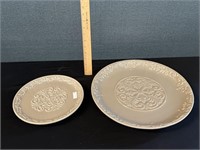 2 Round Drake Design Platters