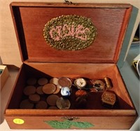 Watch Parts, Coins, Wooden Tokens, etc. .