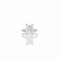 14kt 5.01 Carat Emerald Cut Solitaire Diamond Ring