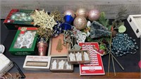 Newer Box Of Christmas Decor/ Glass Xmas Ornaments