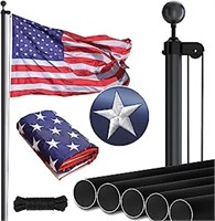 Heavy Duty 25ft Flag Pole With Embroidered Stars