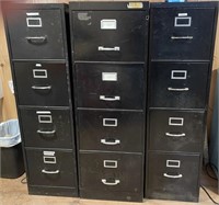 (3) 4 drawer  metal file cabinets,