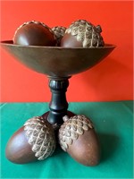 Wooden Acorns in stand 11' tall