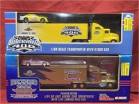 2 NIB 1:64 Scale NASCAR Semi Die-Cast