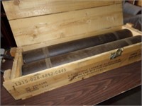 Howitzer shells in wood case