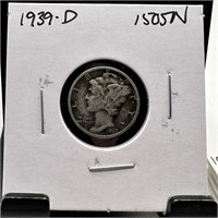 1939-D MERCURY SILVER DIME