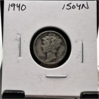 1940 MERCURY SILVER DIME