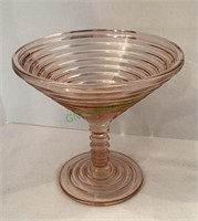 Vintage pink glass Manhattan style martini glass
