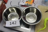 2- stainless steel hanging food/water bowls