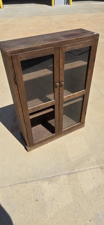 Vintage Cabinet, Missing one glass pane, 52" Tall,