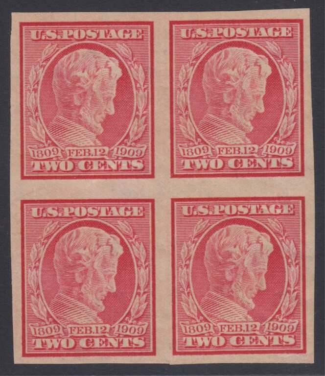 US Stamps #368 Mint NH Block of Four Lincoln Cente