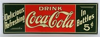 DRINK COCA COLA IN BOTTLES 5c SSP EMBOSSED SIGN