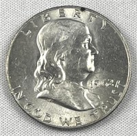 1962-D Franklin Silver Half Dollar, US 50c Coin