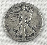 1940 Walking Liberty Silver Half Dollar, US 50c