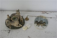 Wolf Candle holder and plate