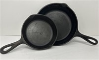 Cast Iron Pans Numbered 3 and 5