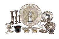 ASSORTED SILVER & SILVERPLATE HOLLOWARES, 1,045g
