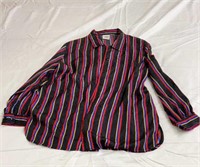 Colorful pinstripe button up large