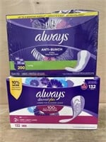 2 boxes Always panty liners