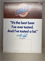 Billy Carter Billy beer advertising cardboard sign