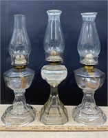 3 Antique Oil Lamps