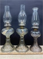 3 Antique Oil Lamps