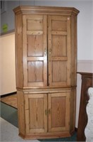 Antique Oak Corner Cabinet