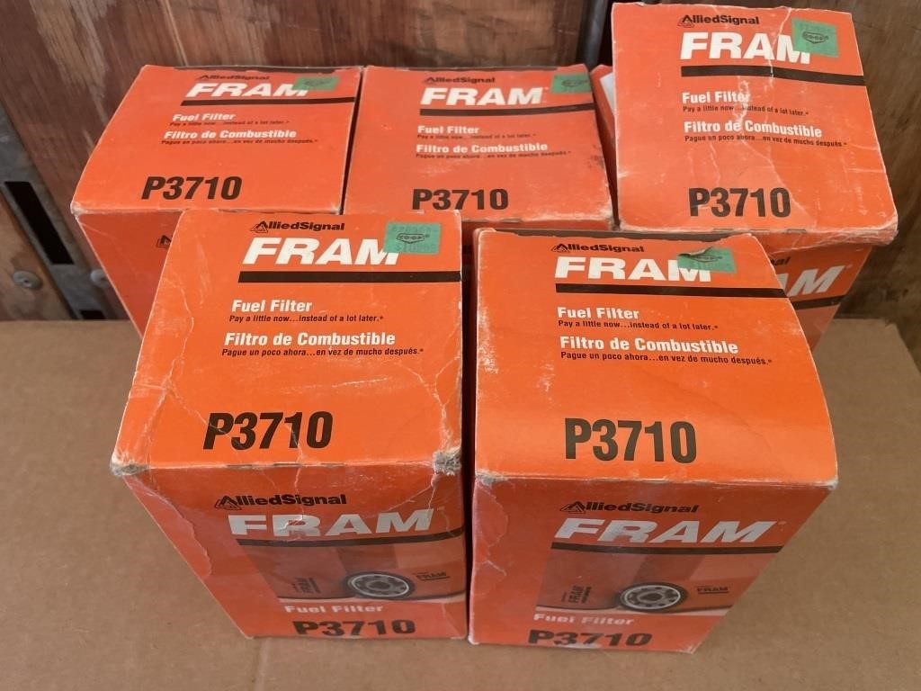 Lot of five Fram P3710 Oil Filters.