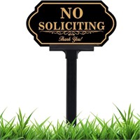 No Soliciting Sign for House with Stake