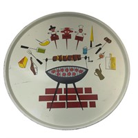 Vintage Round Tin Barbeque Tray!