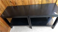 Pair of Black Wooden End Tables